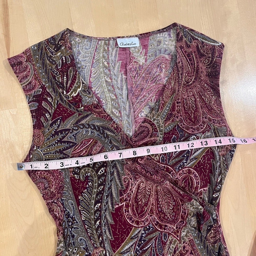 Charlotte Russe  Paisley Faux Wrap Dress Small Y2K